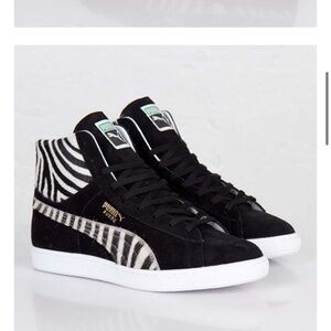 Puma Sued Zebra Pattern Mid-Top Sneakers made in Japan